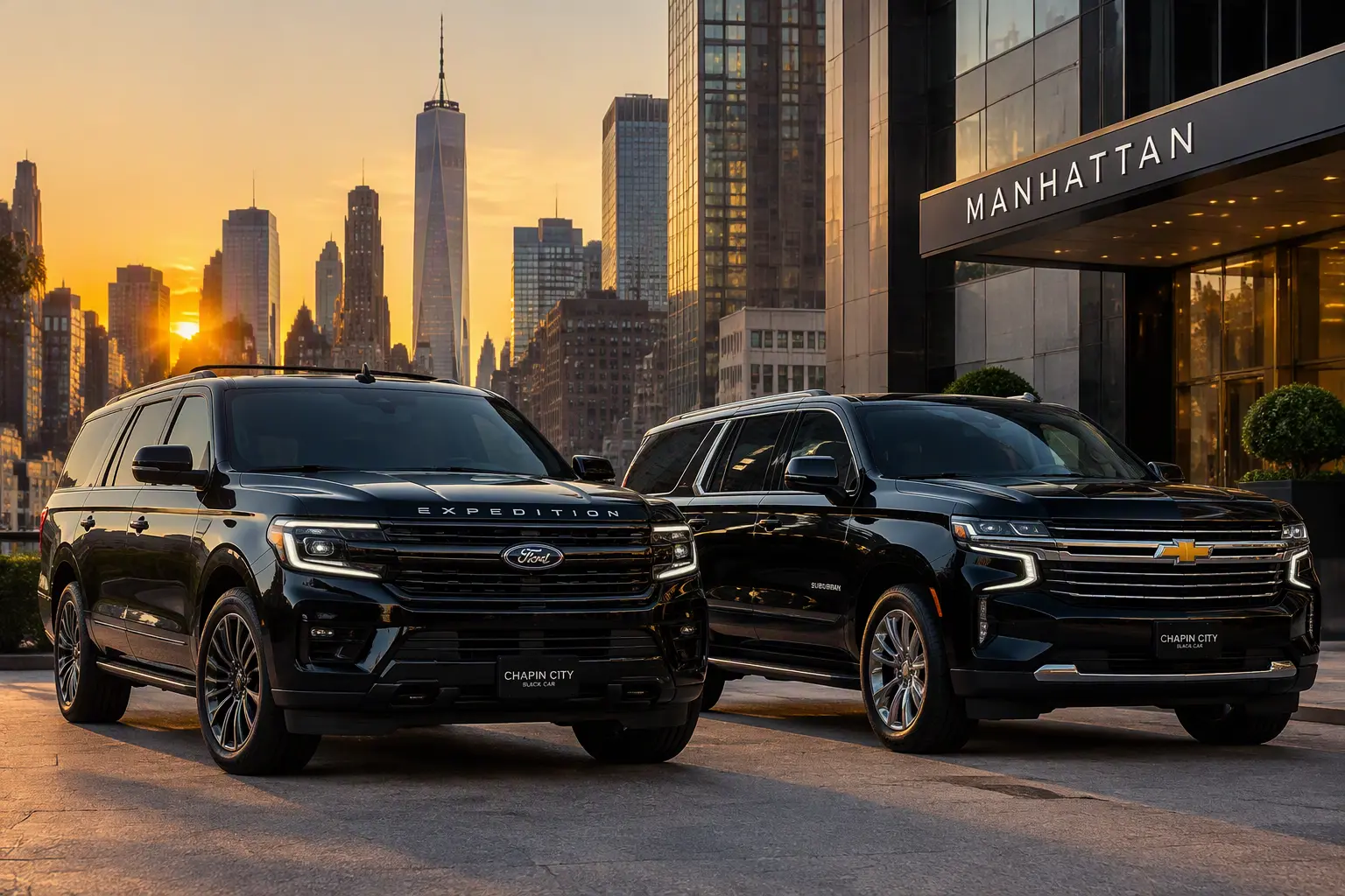 Black luxury SUVs for private travel