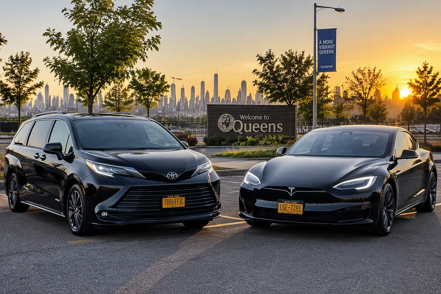 Executive black sedan